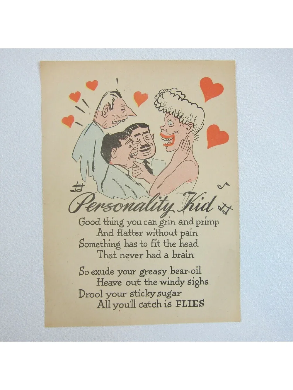 Vintage Vinegar Valentine Personality Kid Penny Dreadful Sarcasm Insult Ephemera